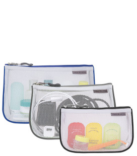 Set Of 3 Assorted Piped Pouches