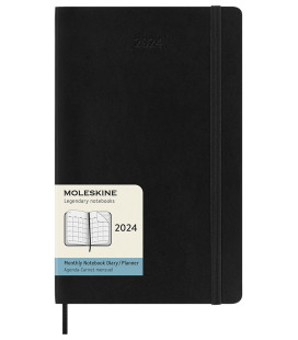 Classic Monthly Planner 2024 (LARGE) Monthly Soft 12-Month — Black