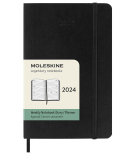 Classic Weekly Horizontal Planner 2024 (POCKET) Weekly Soft 12-Month — Black