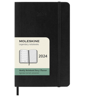 Classic Weekly Planner 2024 (POCKET) Weekly Soft 12-Month — Black