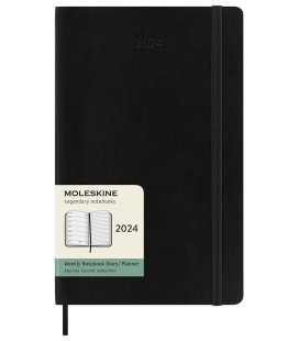 Classic Weekly Planner 2024 (LARGE) Weekly Soft 12-Month — Black