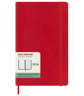 Classic Weekly Planner 2024 (LARGE) Weekly Soft 12-Month — Scarlet Red