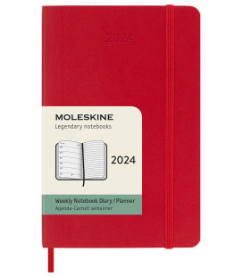 Classic Weekly Planner 2024 (POCKET) Weekly Soft 12-Month — Scarlet Red