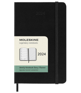 Classic Weekly Planner 2024 (POCKET) Weekly Hard 12-Month — Black